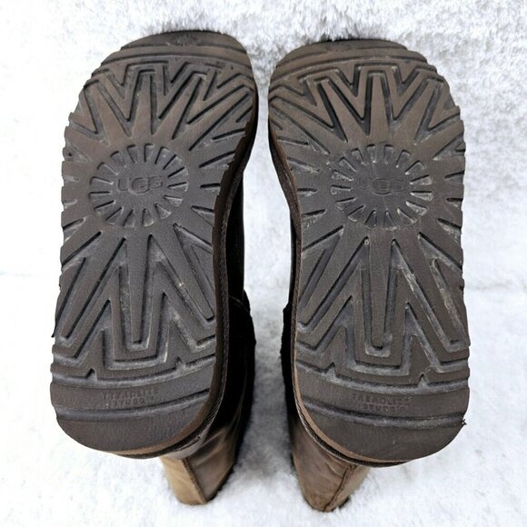 UGG Classic Mid-Calf Sheepskin Boots 1016559 Dark Brown 7 New No Box - Picture 7 of 11